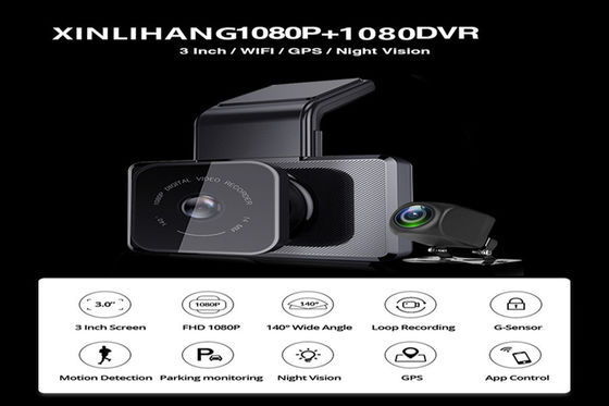 Videocamera per auto USB RGB da 3 pollici FHD 1080P Schermo IPS Auto DVR Dashcam