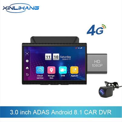 4G 3inch Android 8,1 ADAS si raddoppia micro camma del precipitare di Dvr con il sistema 128G 24H di DVR
