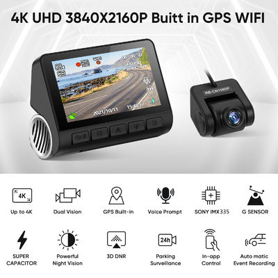 Registratore Camara Dashcam Video Recording della scatola nera DVR della macchina fotografica del veicolo dell'automobile di Wifi GPS 4K