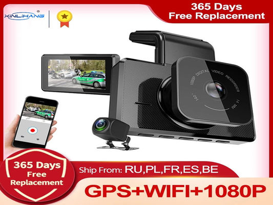 CMOS 3 pollici Vista laterale Dash Cam WIFI GPS Videocamera per auto Vista anteriore e posteriore