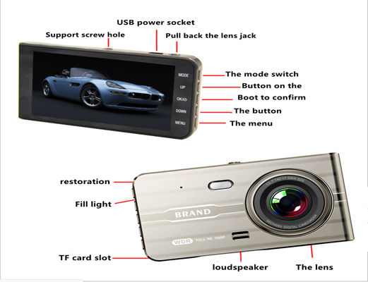 Telecamera di registrazione per videocamera Dash Cam montata su cruscotto con sensore Mini G 60Hz