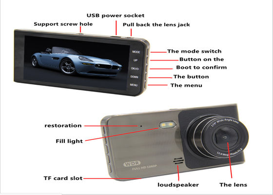 Videocamera Blackbox DVR a doppio canale da 128 GB 1080FHD per veicoli