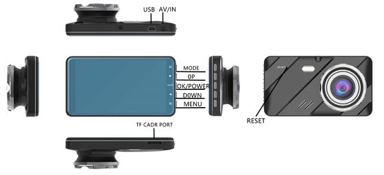 4 &quot;Blackbox DVR Dash Cam Rearview Car Dashcam Monitor di parcheggio G-Sensor