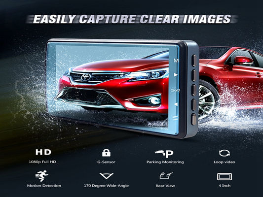 4 pollici Blackbox Car Dash Cam Recorder Parking Monitor con registrazione in loop