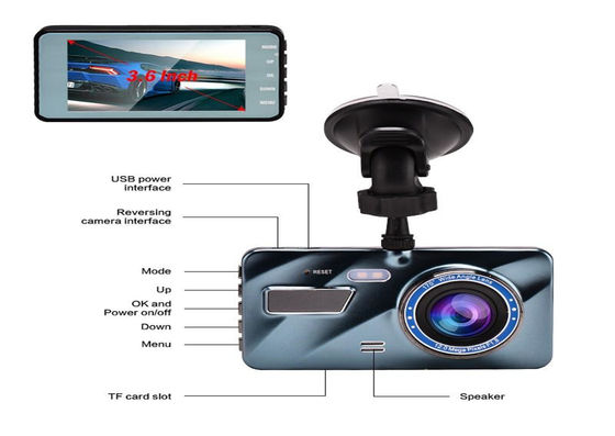 Auto Doppie Telecamere Blackbox DVR Full HD 1080P 170 Gradi Dash Cam IPS Touch Screen