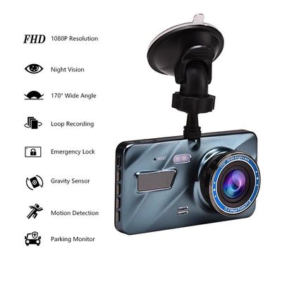 4inch WDR Motion Activated Dashcam Car Dashboard Camera con GPS Dual Lens