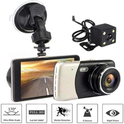 Anteriore Posteriore Auto Doppia Fotocamera Dash Cam Registratore 4 Pollici Anteriore 1080P Posteriore 720P