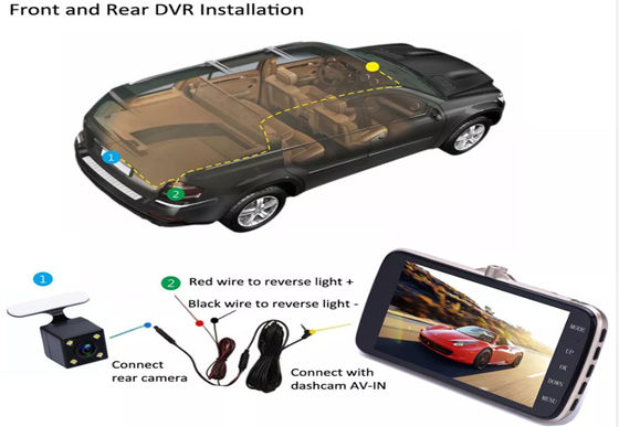 Grandangolo Car DVR Dash Cam 1080P 4 pollici 170 gradi IPS Touch Screen