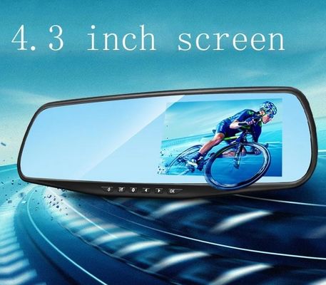 4.3 pollici auto DVR fotocamera specchio Dash Cam anteriore e posteriore 1080p