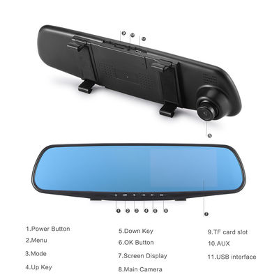 OEM Dual Camera 2 canali Blackbox DVR Dash Cam Specchietto retrovisore Full HD1080p