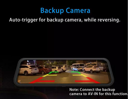 Dashcam Full 2.5D Touch Screen da 9,66 pollici attivato dal movimento Registrazione anteriore posteriore