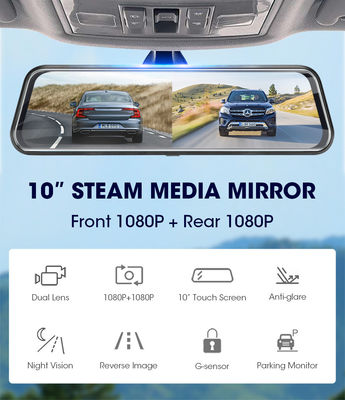 Monitor da 10 pollici IPS 2.5D Touchscreen montato su Dash Cam Parking Monitor FHD1080P