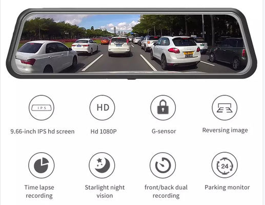 10 pollici IPS 2.5D 4K GPS Dash Cam Dash e touch screen per telecamera retromarcia
