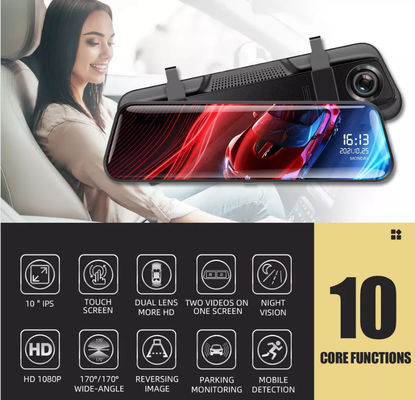 Videoregistratore per fotocamera DVR per auto 4G touchscreen da 9,66 pollici