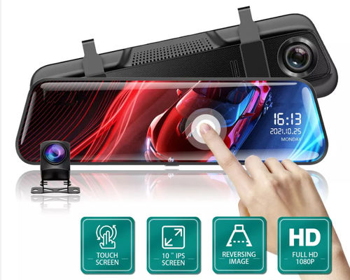 10 pollici Bluetooth Android Carplay Dashboard Mirror Stream Dual Drive Recorder IPS