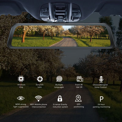 12&quot; Car GPS Dashboard Telecamera Specchietto retrovisore Dash Cam DVR 4G 1080P WIFI APP