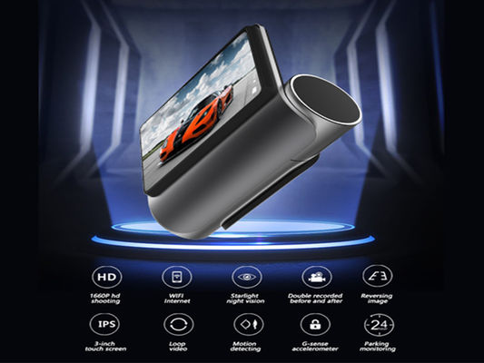 Car ADAS Touchscreen Dash Cam WIFI GPS Dual Lens Costruito nel registratore DVR