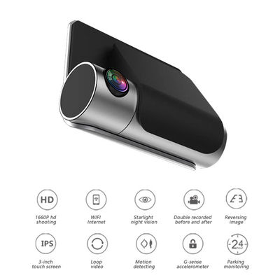 Car ADAS Touchscreen Dash Cam WIFI GPS Dual Lens Costruito nel registratore DVR