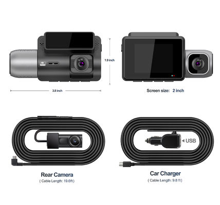 4K IPS Display Sony Vision Board Dash Cam con telecamera da cabina 3 canali