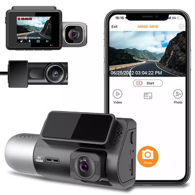 3 canali Dashcam Wifi 4k 2 pollici IPS 4g ADAS Scatola nera a specchio