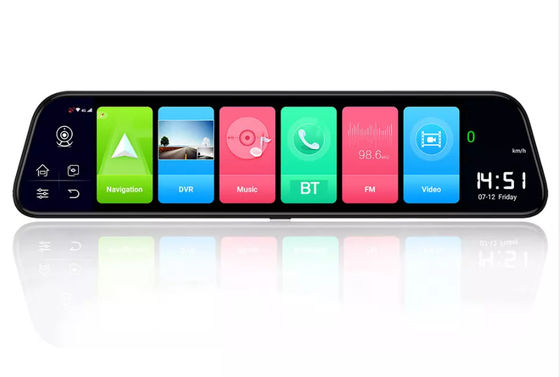 Specchietto retrovisore ADAS 4G Android Dash Cam a 360 gradi anteriore e posteriore da 12 pollici