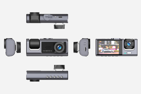 Videoregistratore HD 1080P per videocamera per auto DVR per auto a 3 obiettivi Parte anteriore posteriore interna