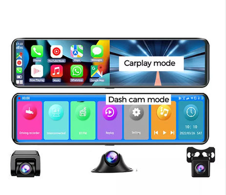 AHD1080P Android Wireless Carplay Specchietto retrovisore DVR WIFI GPS 3 Camme