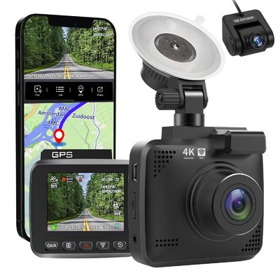 La visione notturna 4K GPS di SONY IMX335 si precipita la camma Dual Camera 170 macchina fotografica dell'automobile di FOV DVR di grado