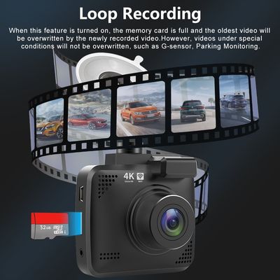 Macchina fotografica dell'automobile del dvr del monitor 170°FOV di parcheggio della camma 4K UHD Sony Night Vision Dash Cam Dual Camera GPS Wi-Fi Dashcam 24H del un poco V53
