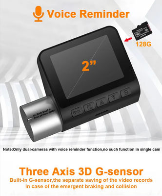 2 pollici 4K GPS Dash Cam Auto Driving Recorder Car DVR Vista posteriore